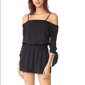 Nwt Splendid off shoulder  black shorts romper
